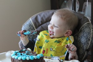 T enjoying bday cake